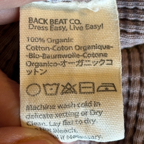 Back beat co. Organic cotton waffle knit organic cotton Henley top shirt…purple - Picture 7 of 8